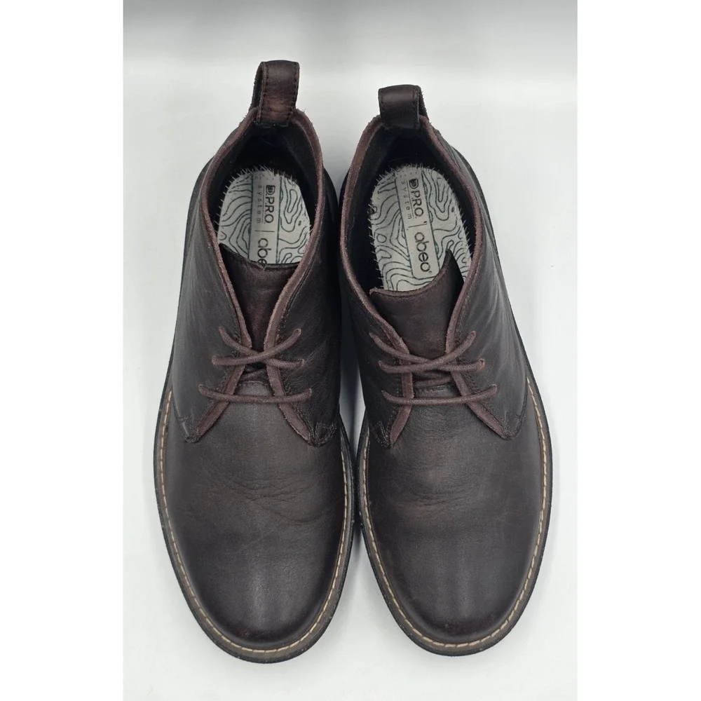 ABEO Boyd Chukka Boots Mens 9.5M Dark Brown Leather Lace Up Ankle Shoes